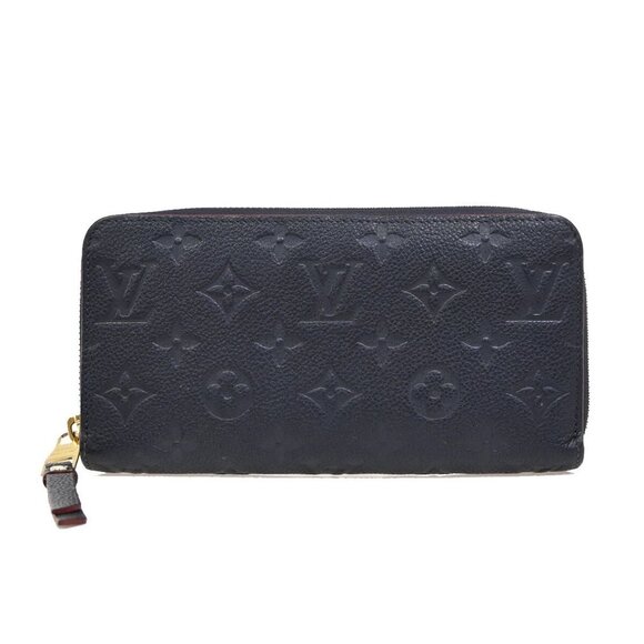 LOUIS VUITTON Zippy Long Wallet Monogram Empreinte Leather Blue - Picture 1 of 5